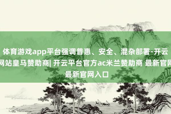 体育游戏app平台强调普惠、安全、混杂部署-开云平台网站皇马赞助商| 开云平台官方ac米兰赞助商 最新官网入口