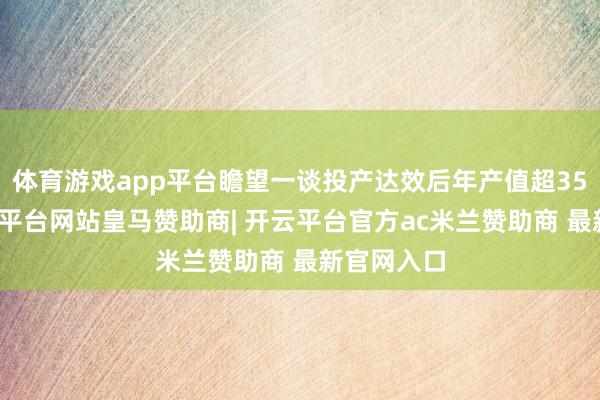 体育游戏app平台瞻望一谈投产达效后年产值超35亿元-开云平台网站皇马赞助商| 开云平台官方ac米兰赞助商 最新官网入口