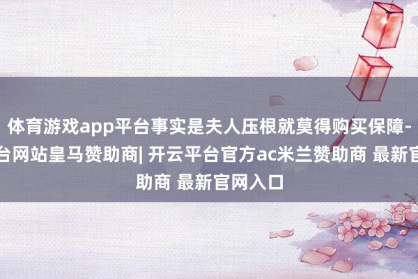 体育游戏app平台事实是夫人压根就莫得购买保障-开云平台网站皇马赞助商| 开云平台官方ac米兰赞助商 最新官网入口