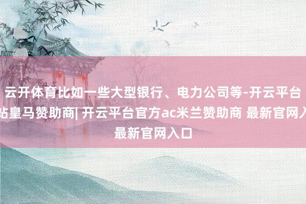 云开体育比如一些大型银行、电力公司等-开云平台网站皇马赞助商| 开云平台官方ac米兰赞助商 最新官网入口